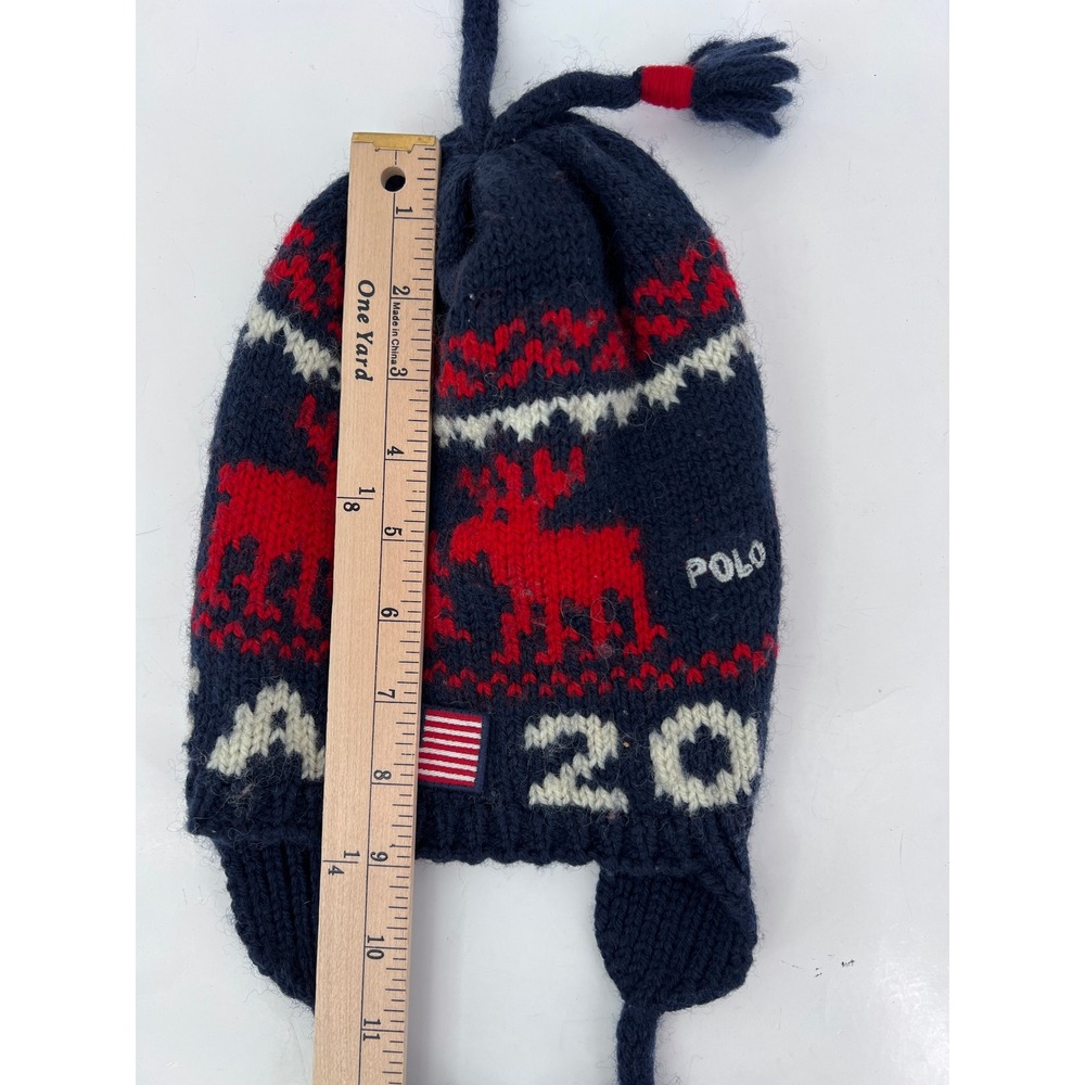 Polo Ralph Lauren Team USA 2014 Sochi Olympics Wool Beanie Hat Navy Blue Red - Picture 6 of 7